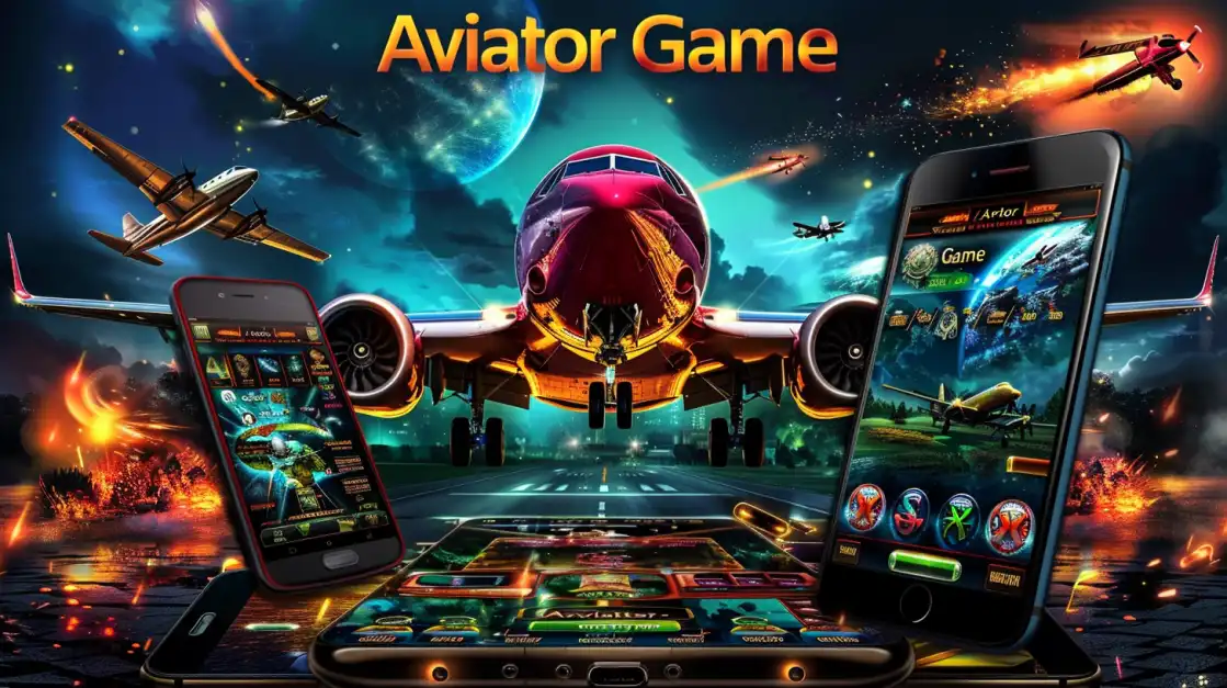 A large passenger jet on an airport runway at night is surrounded by smartphones displaying the bn88 Aviator game, inviting players to join the high-flying, multiplier action.